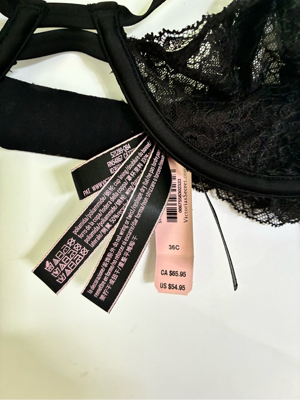 Victoria's Secret Black Lace fishnet Underwire Bra new with tags - Picture 6 of 14